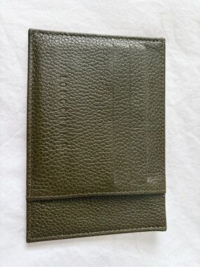 Longchamp Olive Green Textured Leather Card Holder